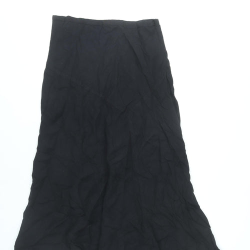 Pomodoro Women’s Black Linen Blend A-Line Midi Skirt Size 14