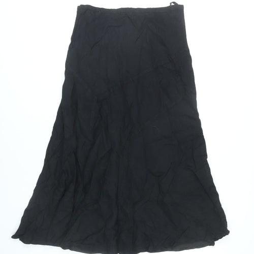Pomodoro Women’s Black Linen Blend A-Line Midi Skirt Size 14
