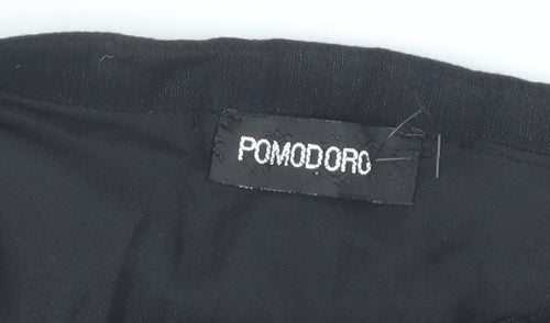 Pomodoro Women’s Black Linen Blend A-Line Midi Skirt Size 14