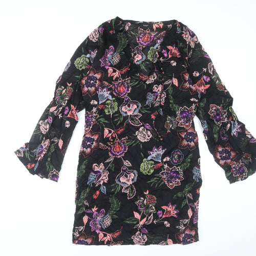 Next Womens Multicoloured Floral Cotton Shift Dress Size 8
