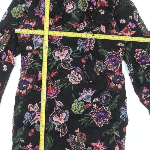 Next Womens Multicoloured Floral Cotton Shift Dress Size 8