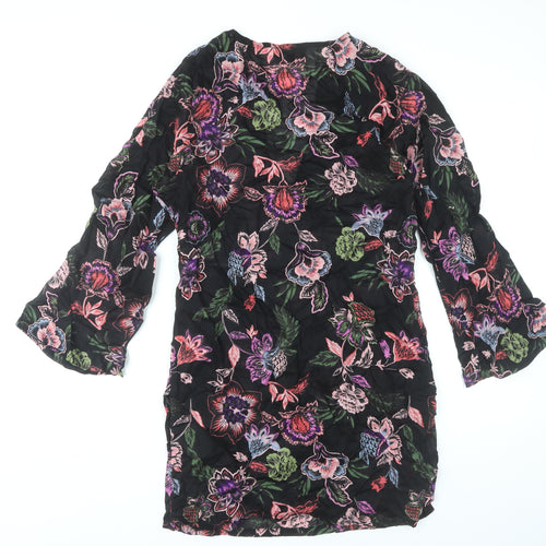 Next Womens Multicoloured Floral Cotton Shift Dress Size 8