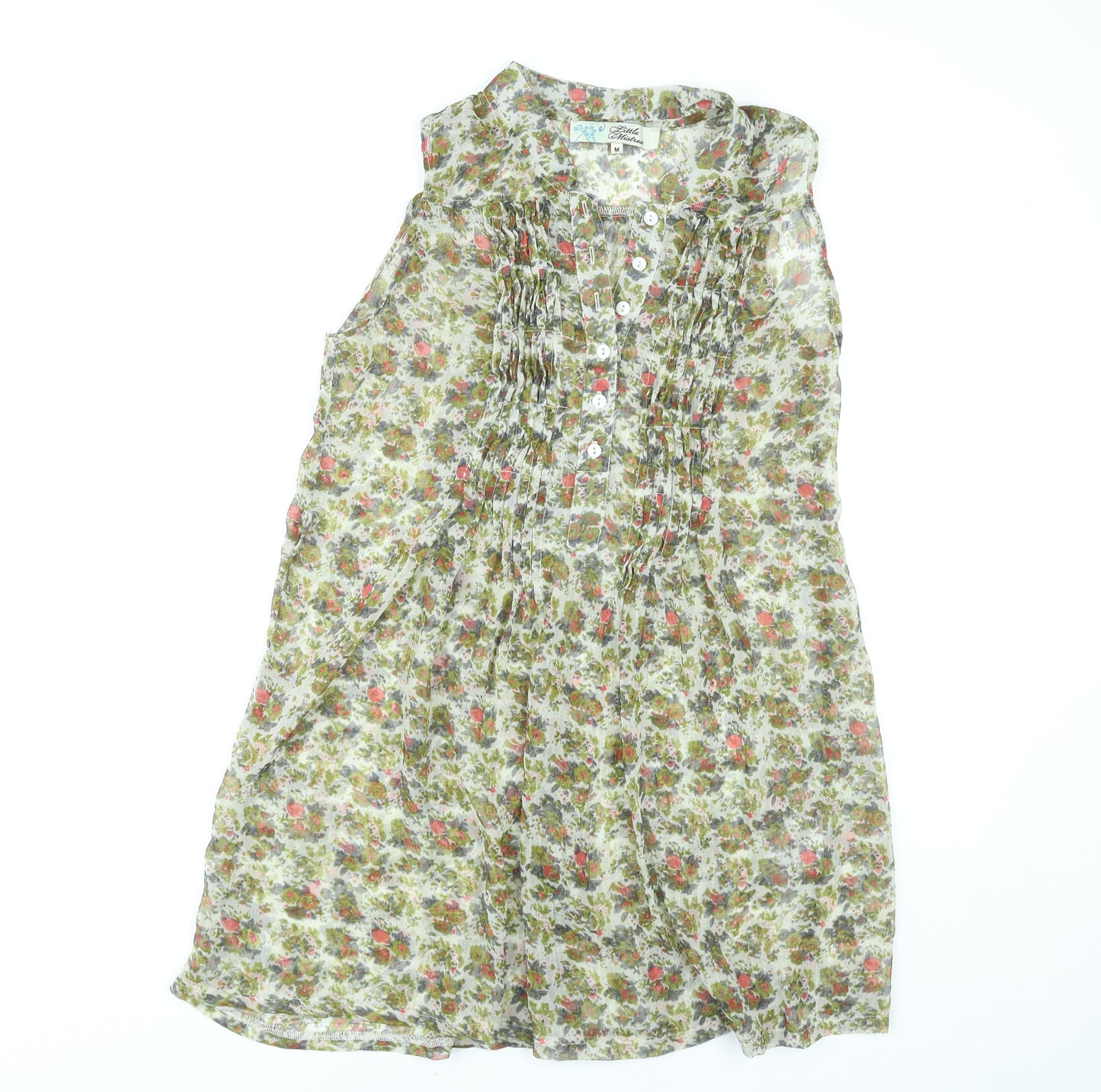 Little Mistress Womens Multicoloured Floral Shift Dress M Sleeveless
