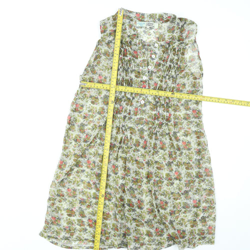 Little Mistress Womens Multicoloured Floral Shift Dress M Sleeveless