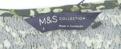 Marks and Spencer Women’s Green Animal Print Wrap Blouse Size 6