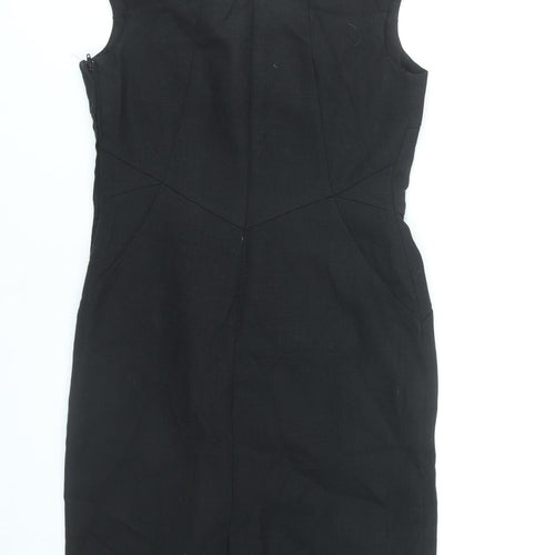 Next Womens Black Sheath Dress Size 10 V-Neck Sleeveless Workwear