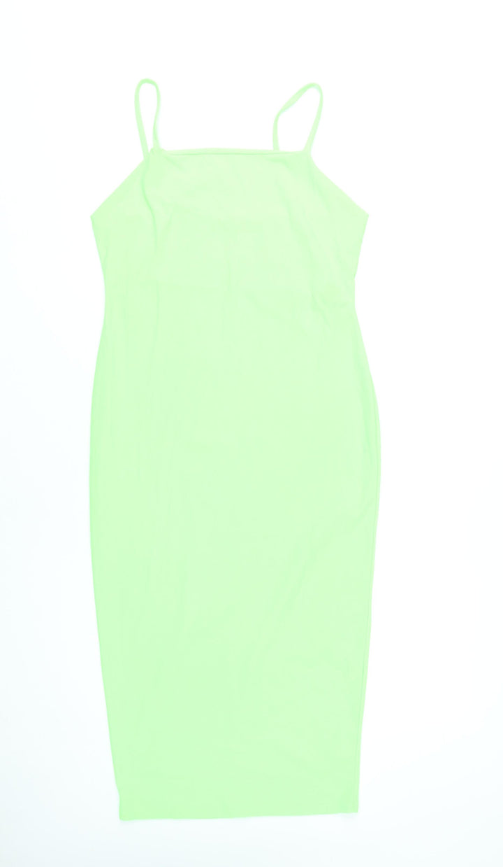 PrettyLittleThing Women’s Green Size 14 Bodycon Midi Party Dress