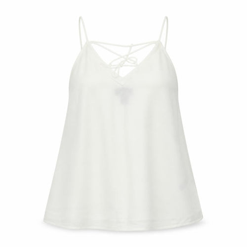 New Look Women White Size 10 Camisole Spaghetti Strap Tank Top