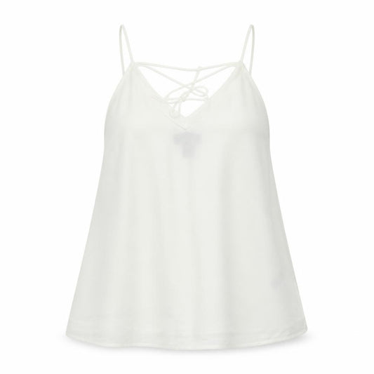Front view of New Look Women White, size 10, Camisole Spaghetti Strap Tank Top