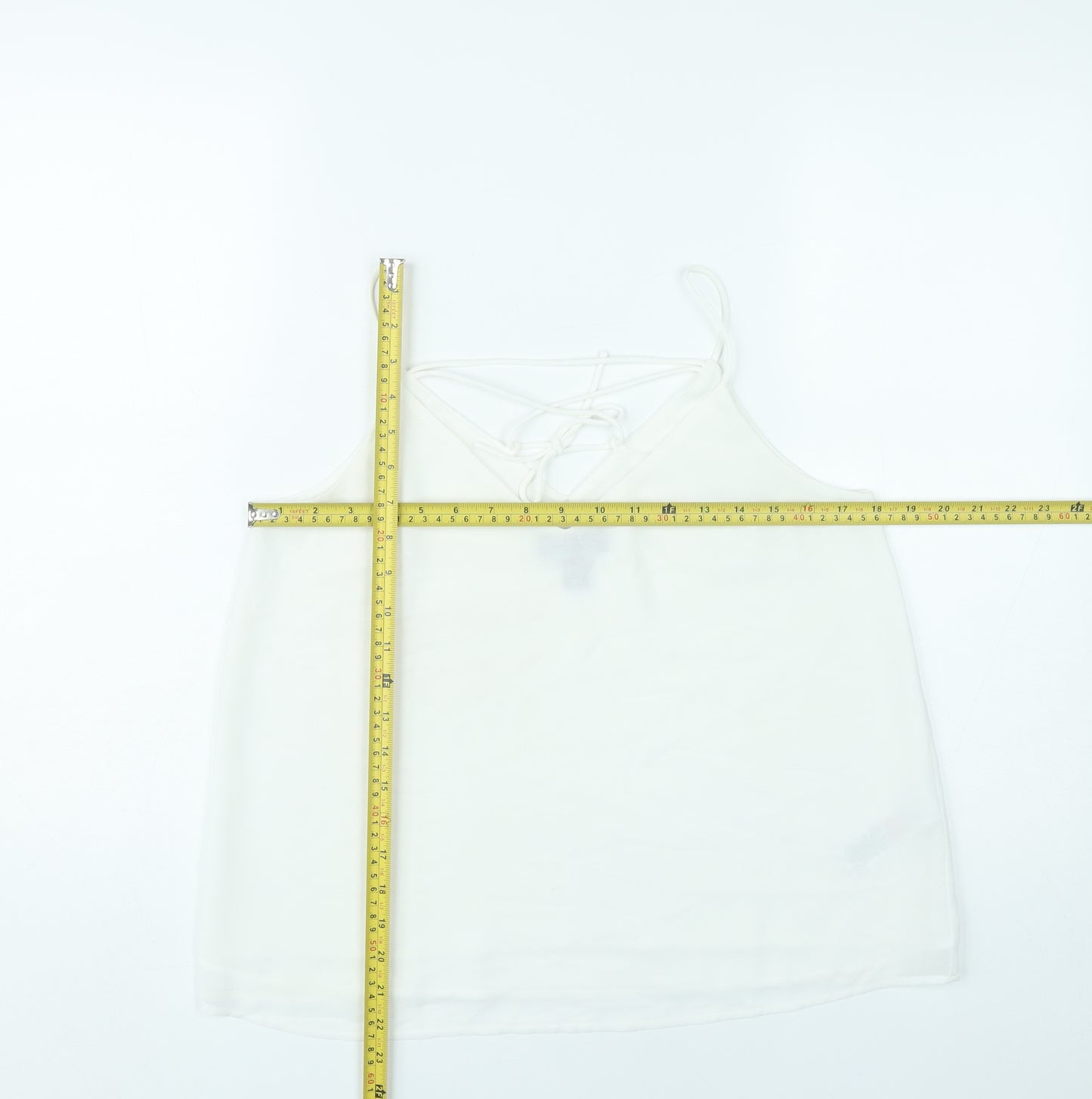 New Look Women White Size 10 Camisole Spaghetti Strap Tank Top