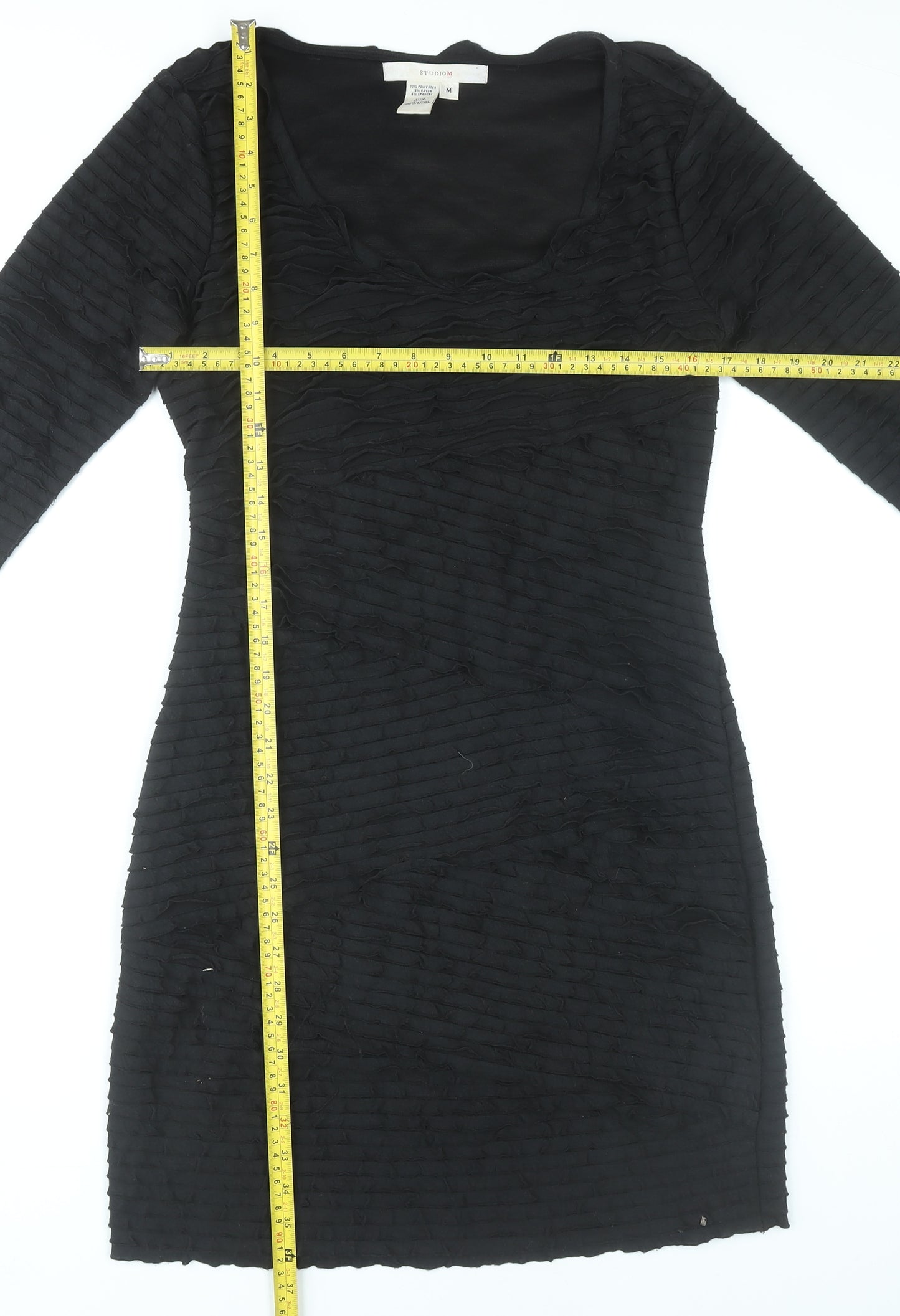 Studio M Women’s Black Bodycon Knee Length Dress Size 12