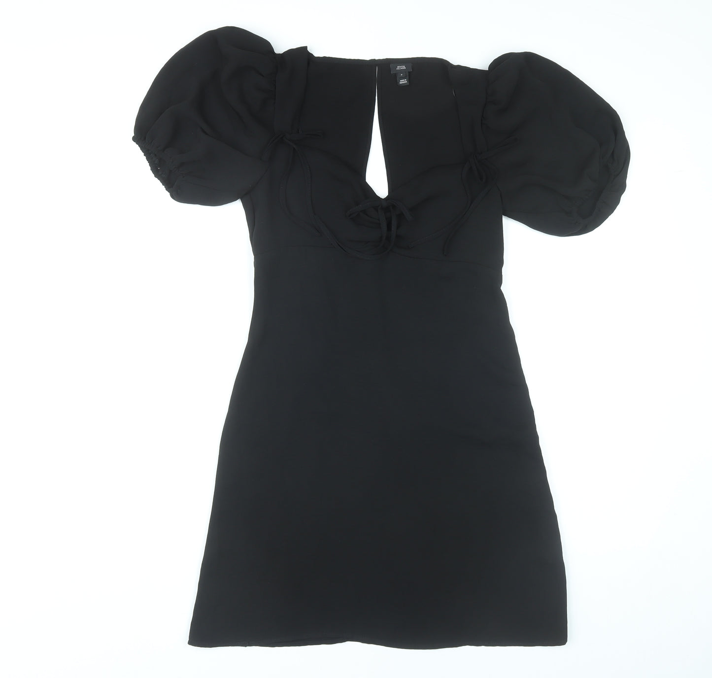 River Island Womens Black Size 8 Mini Puff Sleeve Party Dress