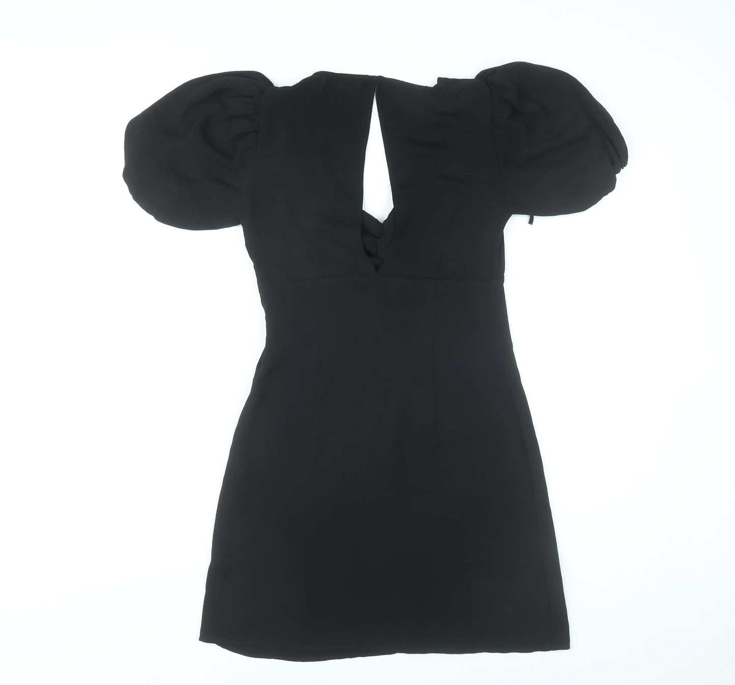 River Island Womens Black Size 8 Mini Puff Sleeve Party Dress