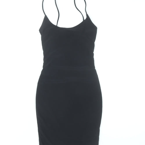 PrettyLittleThing Women’s Black Bodycon Dress Size 6 Sleeveless Scoop Neck