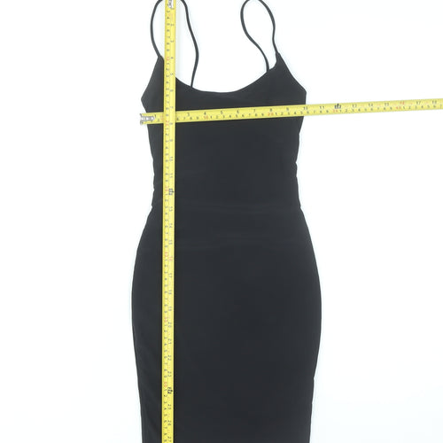 PrettyLittleThing Women’s Black Bodycon Dress Size 6 Sleeveless Scoop Neck