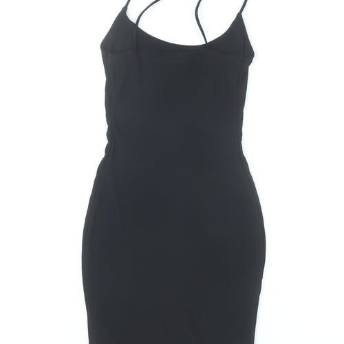 PrettyLittleThing Women’s Black Bodycon Dress Size 6 Sleeveless Scoop Neck