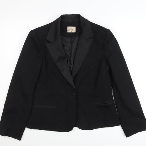 Tara Jarmon Women’s Black Shawl Lapel Tuxedo Blazer Jacket Size M