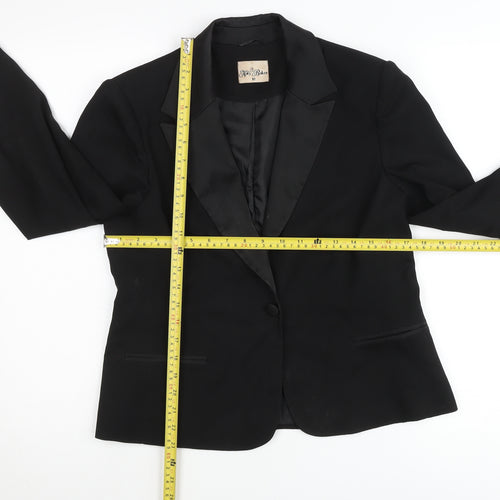 Tara Jarmon Women’s Black Shawl Lapel Tuxedo Blazer Jacket Size M