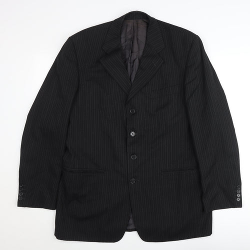 Principles Men’s Black Pinstripe Wool Blend Blazer Jacket 42L