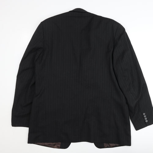 Principles Men’s Black Pinstripe Wool Blend Blazer Jacket 42L
