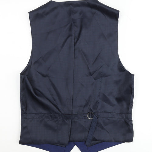Marks and Spencer Men's Blue Wool Waistcoat Size M 38-40 inch Chest Formal
