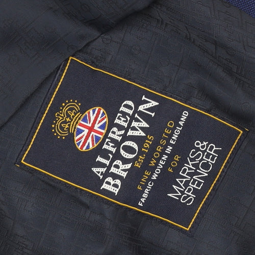Marks and Spencer Men's Blue Wool Waistcoat Size M 38-40 inch Chest Formal