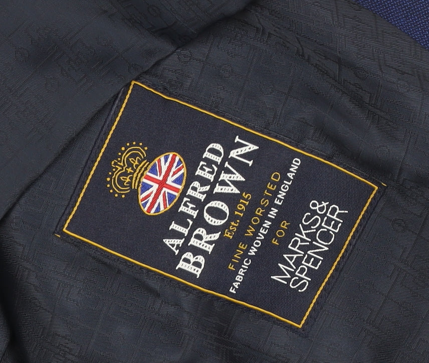 Marks and Spencer Men's Blue Wool Waistcoat Size M 38-40 inch Chest Formal