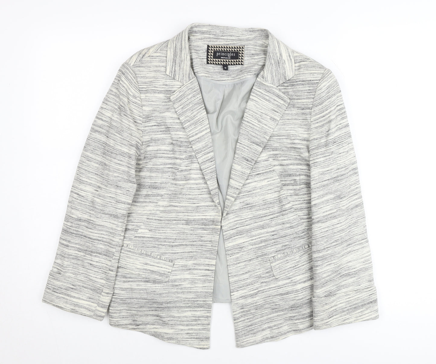 Principles by Ben de Lisi Women’s Grey Striped Blazer Jacket Size 12