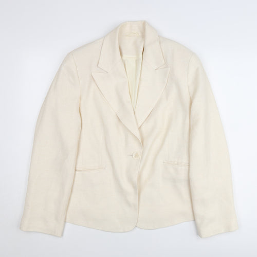 Canvas Women’s Ivory Size 16 Single-Breasted Suit Jacket