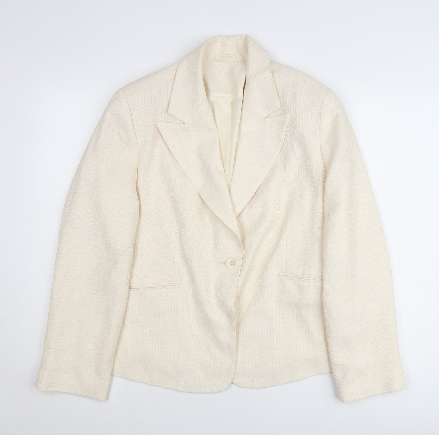 Canvas Women’s Ivory Size 16 Single-Breasted Suit Jacket
