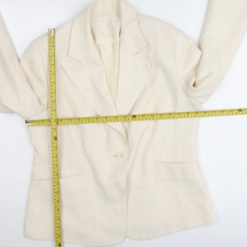 Canvas Women’s Ivory Size 16 Single-Breasted Suit Jacket