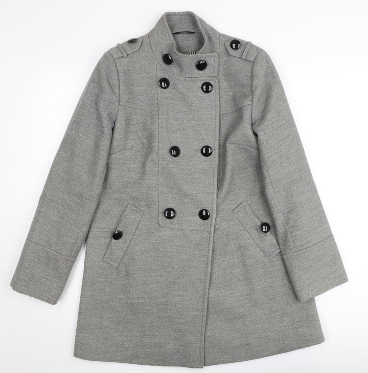 Marks and Spencer Women’s Grey Pea Coat UK 10 Mid-Length Wool Blend