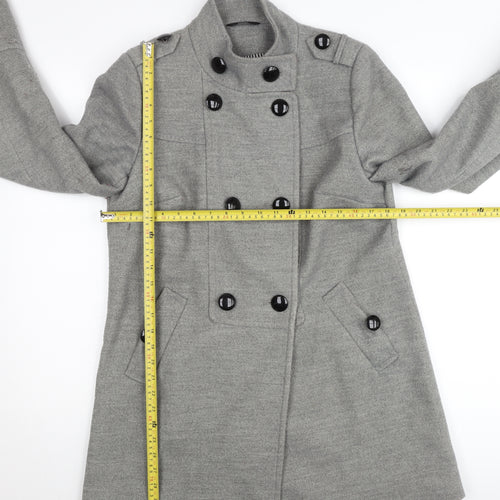Marks and Spencer Women’s Grey Pea Coat UK 10 Mid-Length Wool Blend