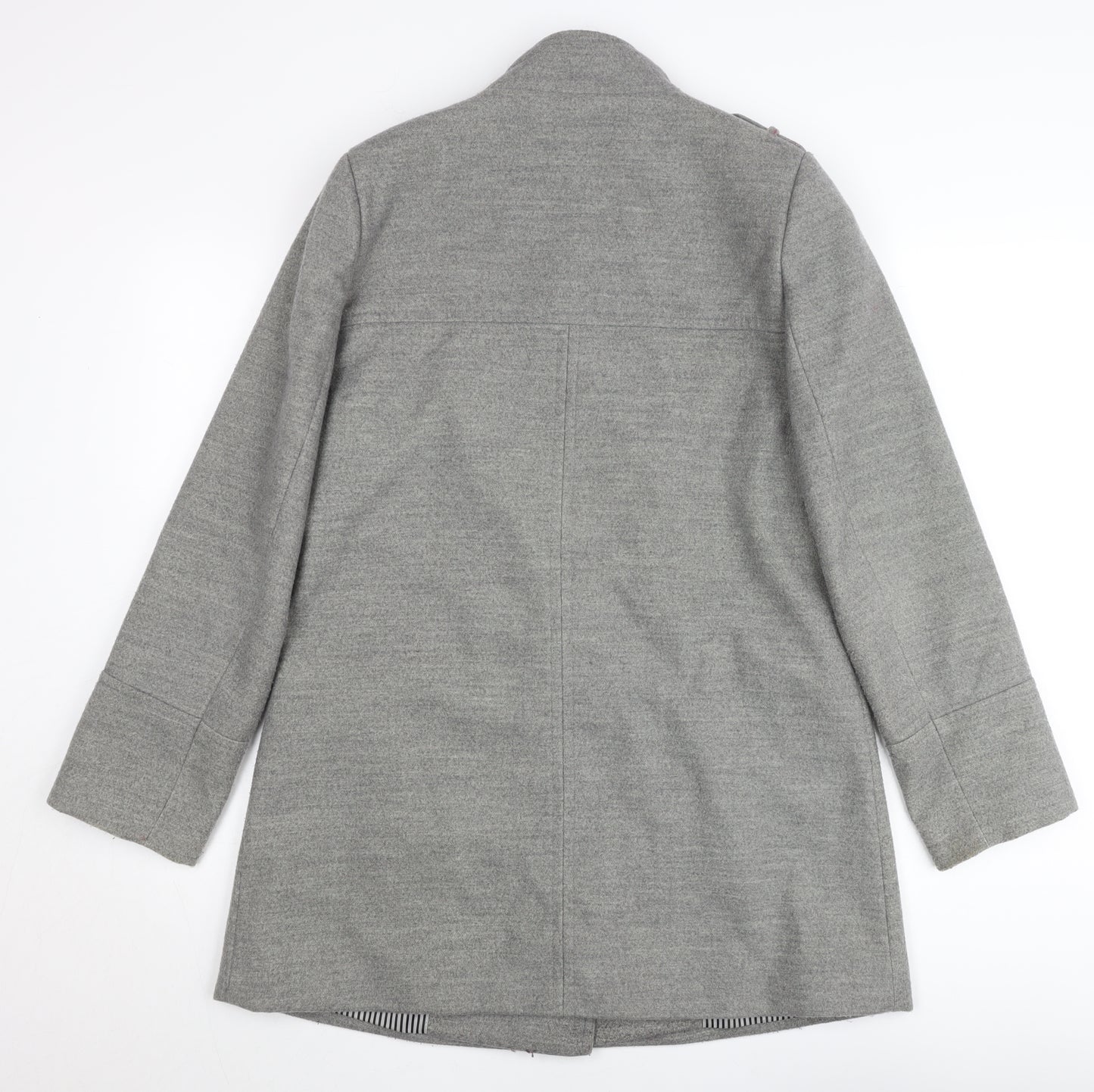 Marks and Spencer Women’s Grey Pea Coat UK 10 Mid-Length Wool Blend