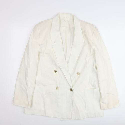 Debenhams Women Ivory Double-Breasted Blazer Jacket UK 16