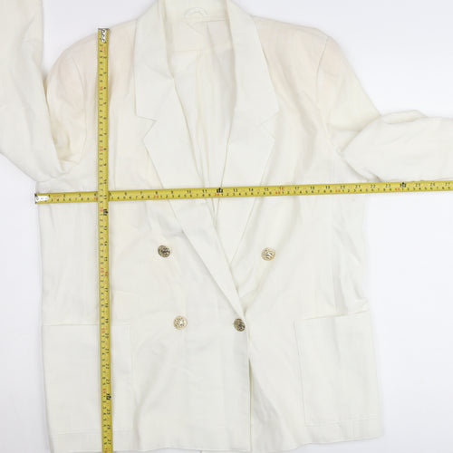 Debenhams Women Ivory Double-Breasted Blazer Jacket UK 16