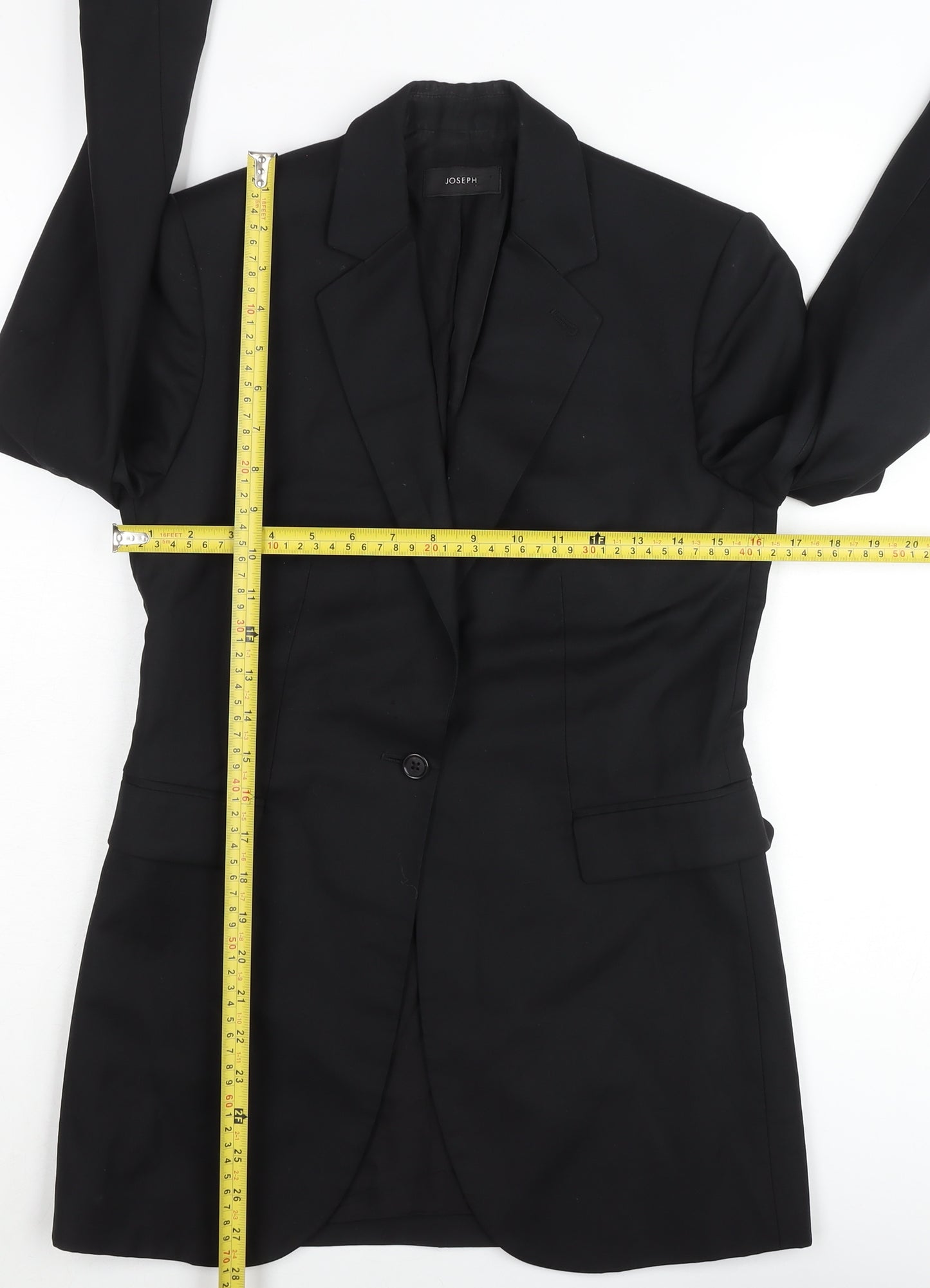 Joseph Men's Black 36 Slim Fit Single-Breasted Blazer Jacket