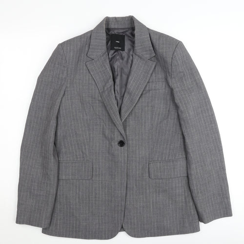 Mango Men’s Grey Pinstripe Slim Fit Blazer Jacket M