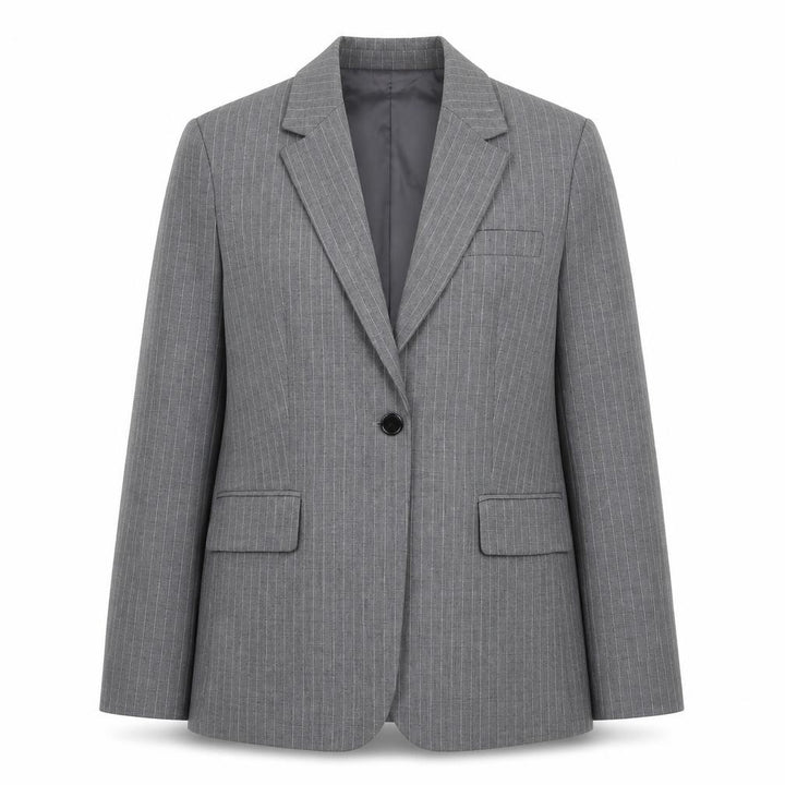 Mango Men’s Grey Pinstripe Slim Fit Blazer Jacket M