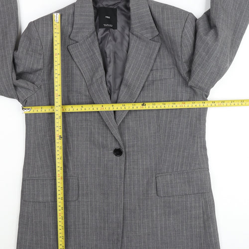 Mango Men’s Grey Pinstripe Slim Fit Blazer Jacket M