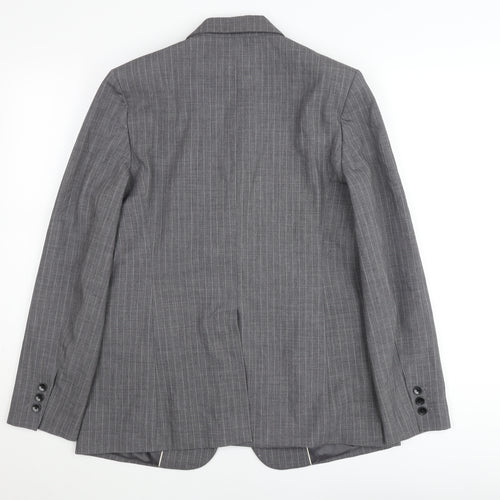 Mango Men’s Grey Pinstripe Slim Fit Blazer Jacket M