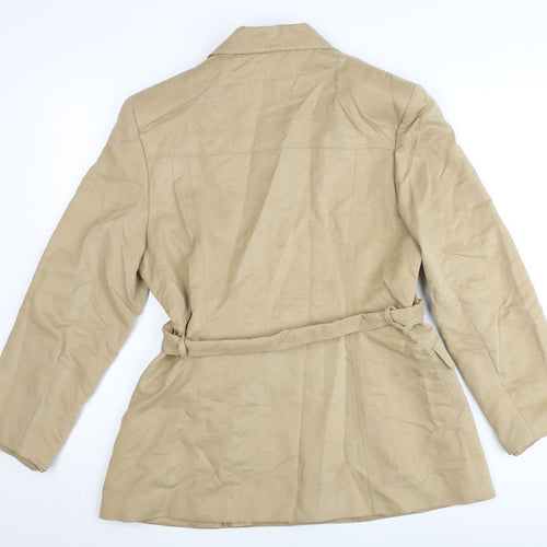 Peggy Page Womens Beige Size 16 Belted Trench Coat Workwear Classic
