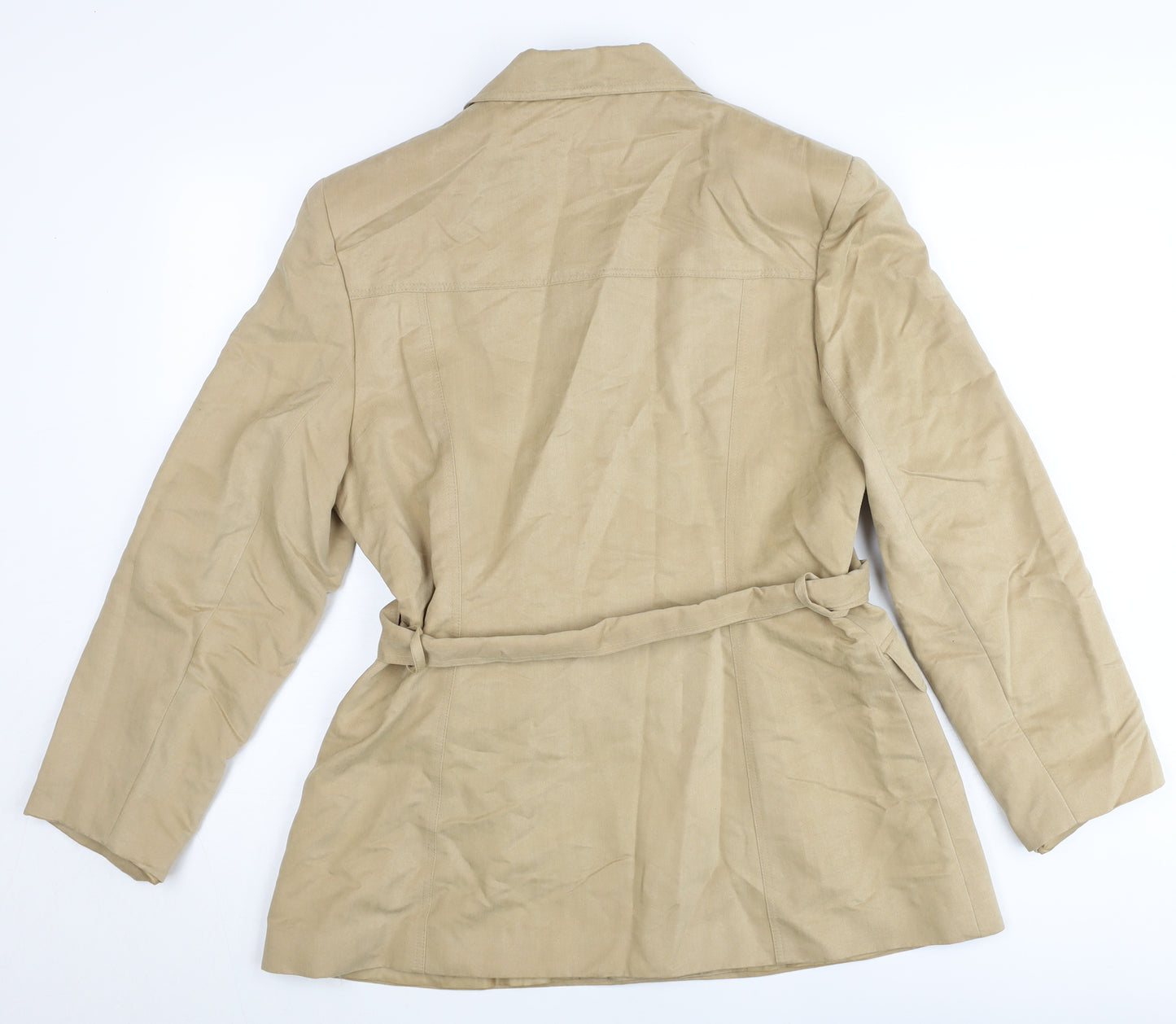 Peggy Page Womens Beige Size 16 Belted Trench Coat Workwear Classic
