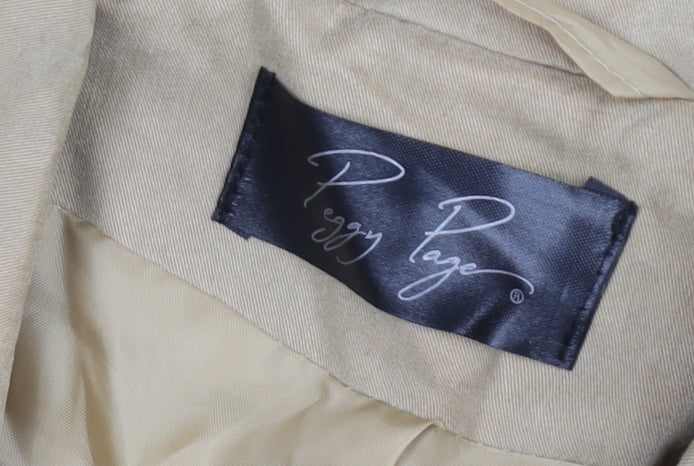 Peggy Page Womens Beige Size 16 Belted Trench Coat Workwear Classic