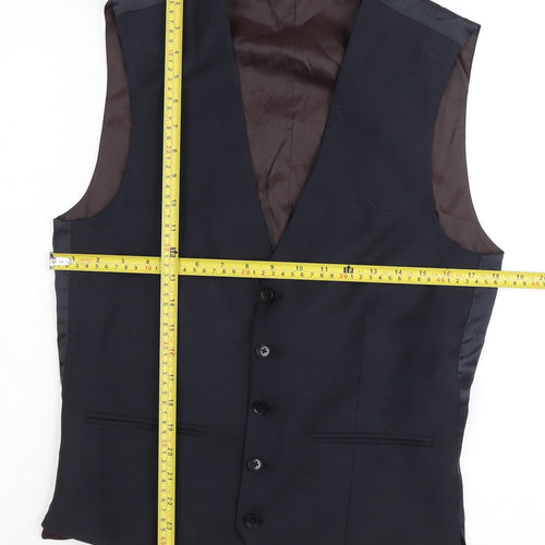 Next Signature Men's Blue 38R Waistcoat Formal Wool Blend
