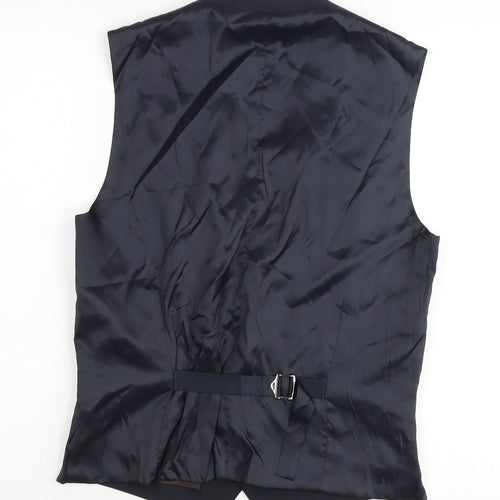 Next Signature Men's Blue 38R Waistcoat Formal Wool Blend