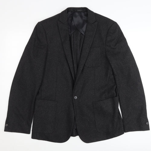 AR RED Men’s Grey Wool Blend Blazer Jacket 38R Regular Fit