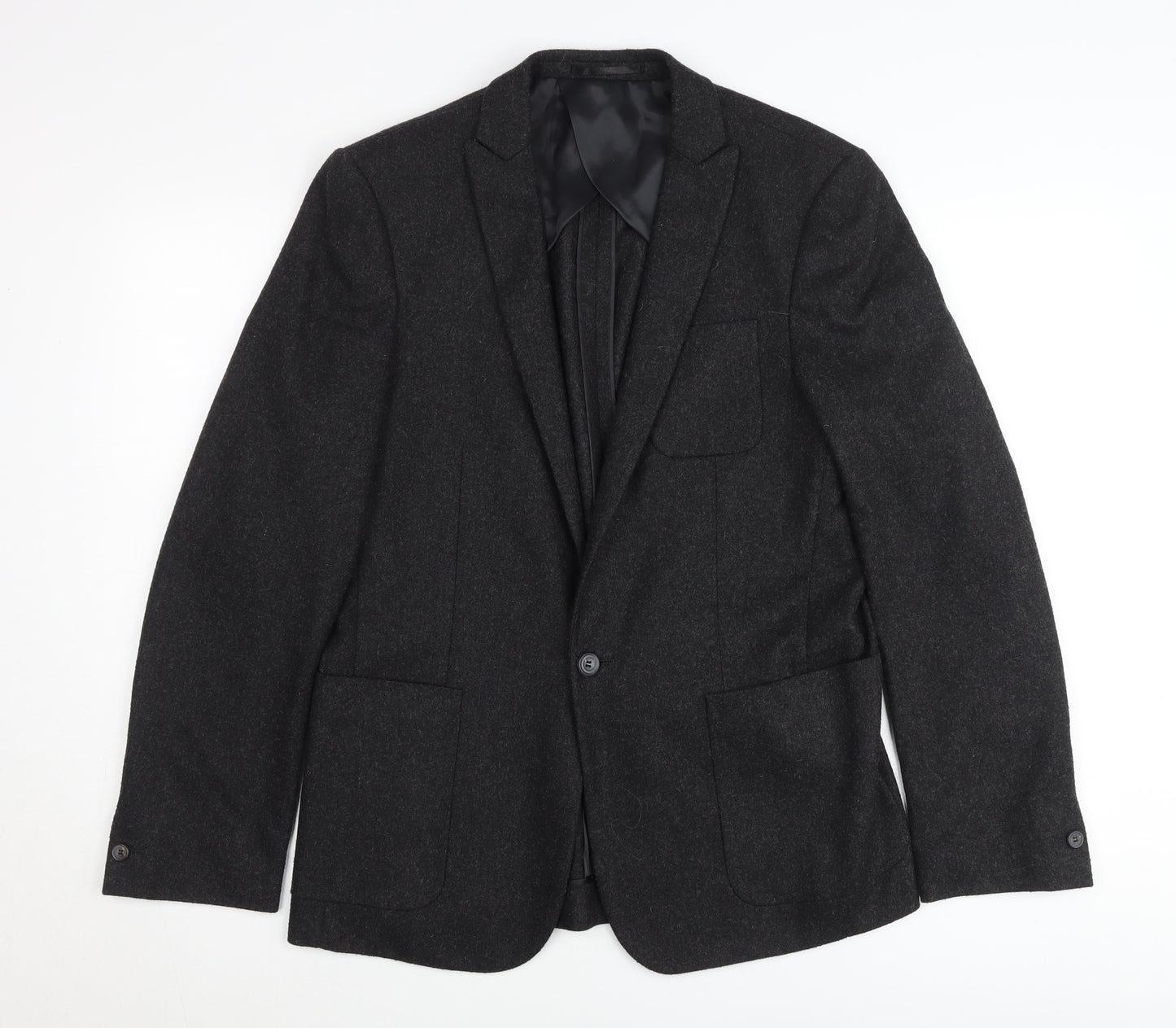 AR RED Men’s Grey Wool Blend Blazer Jacket 38R Regular Fit