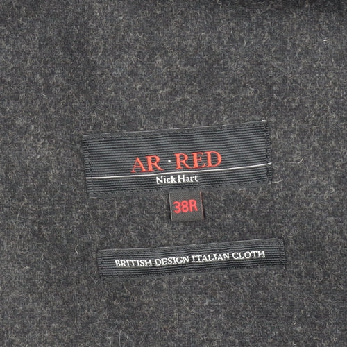 AR RED Men’s Grey Wool Blend Blazer Jacket 38R Regular Fit