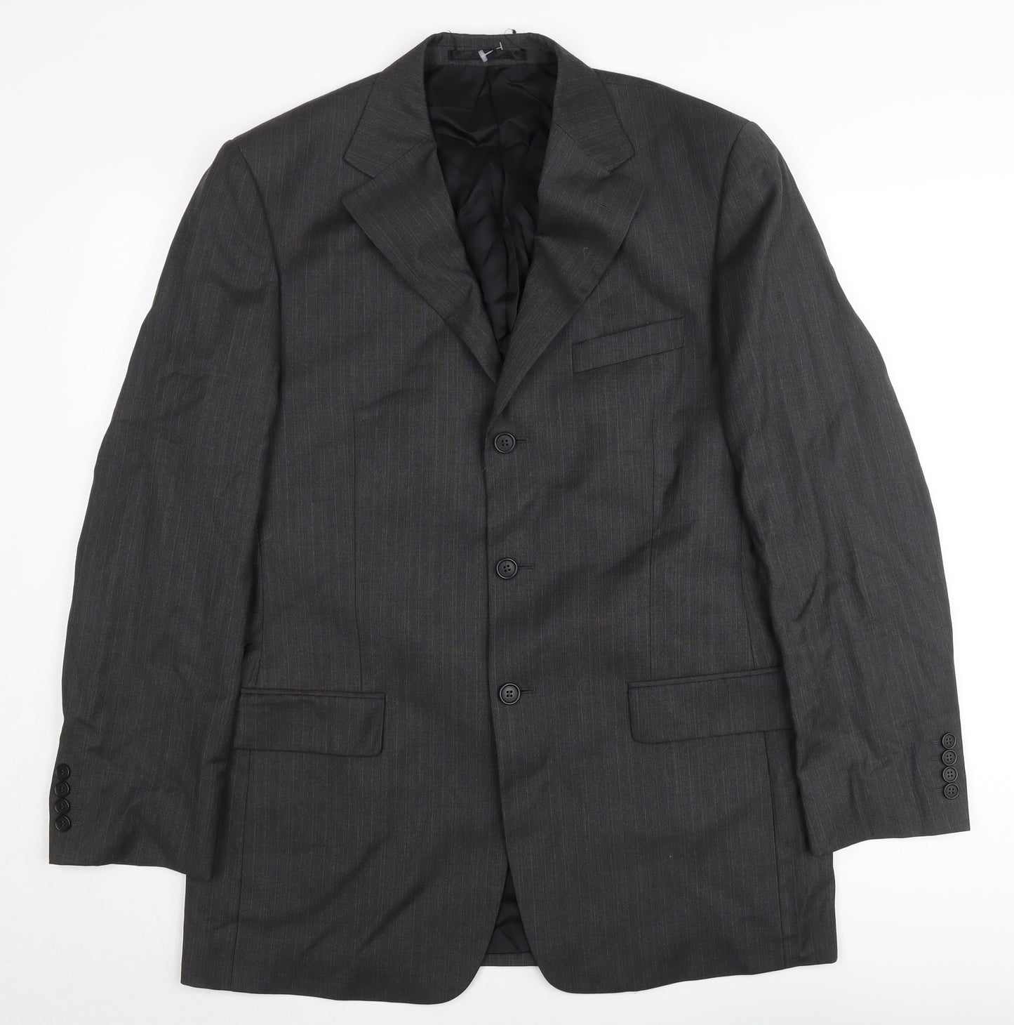 Marks and Spencer Men’s Grey Wool Pinstripe Blazer Jacket 40L